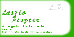 laszlo piszter business card