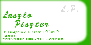 laszlo piszter business card